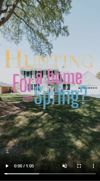 Amanda Ackiss showcasing a Chesapeake, Virginia listing in an Easter themed video