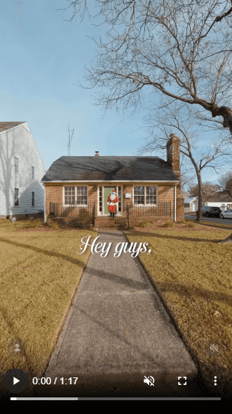 Jeremy Ackiss advertising a home listing in a Christmas themed video