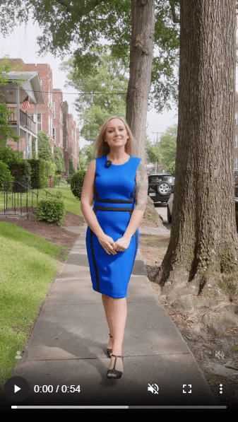 Amanda Ackiss advertising a home listing in Norfolk, Virginia
